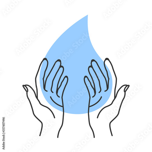 Washing hands, vector simple illustration