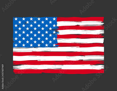 Old dirty flag of United States.Grunge American flag