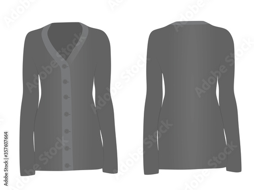 Women grey jumper. vector illustration