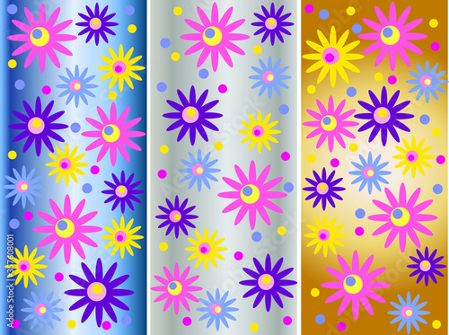 multi colour seamless pattern with flowers