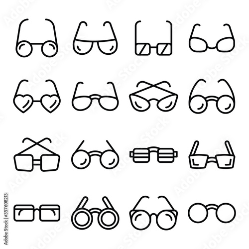 Shades and Glasses Line Vectors Pack  photo