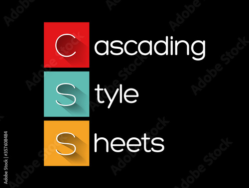 CSS - Cascading Style Sheets acronym, technology concept background