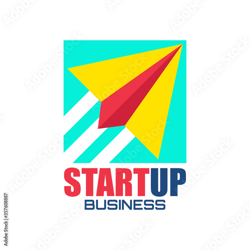 startup banner isolated on white background. vector illustration