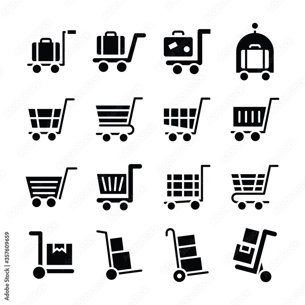 Shopping Cart Glyph Icons Pack Shopping Cart Glyph Icons Pack