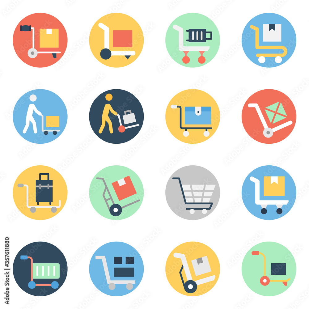 Delivery Flat Rounded Icons Pack Delivery Flat Rounded Icons Pack
