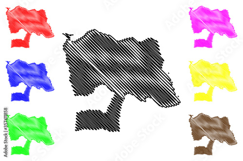 Vila Nova de Gaia City (Portuguese Republic, Portugal) map vector illustration, scribble sketch City of Gaia map