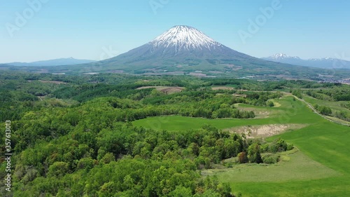 羊蹄山とニセコの広大な自然の風景 / 北海道の観光イメージ