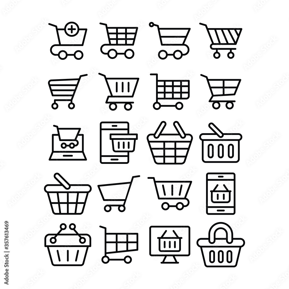 Pack Of Shopping Line Icons Pack Of Shopping Line Icons