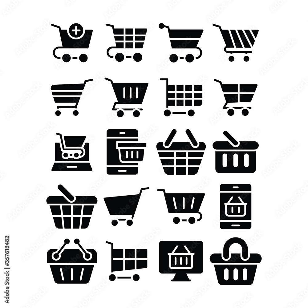 Online Shopping Solid Icons Pack