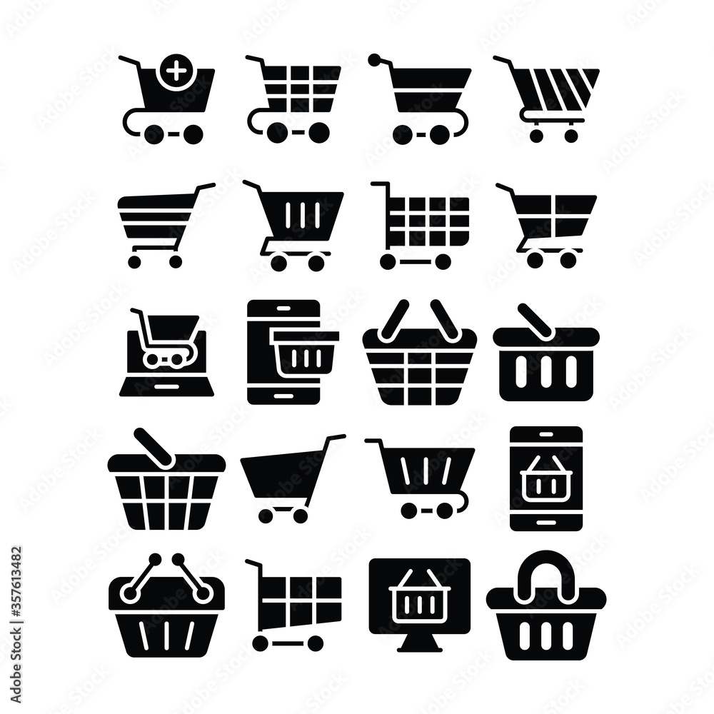 Online Shopping Solid Icons Pack Online Shopping Solid Icons Pack