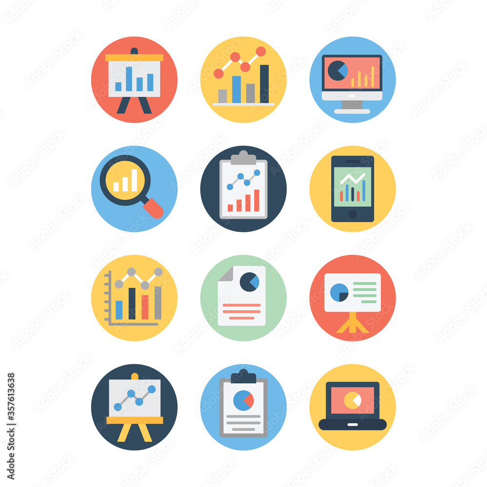 Statistics Flat Rounded Icons Pack Statistics Flat Rounded Icons Pack