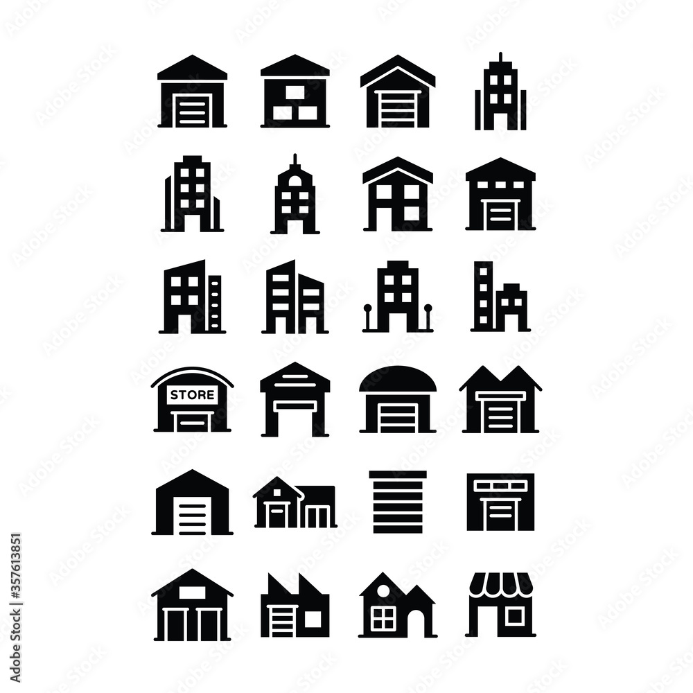 Warehouse Glyph Icons Vectors Pack 