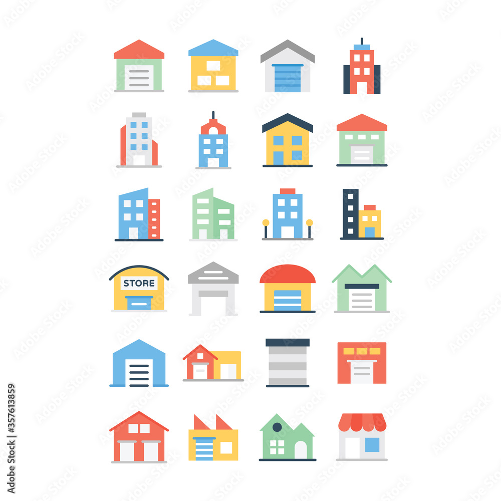 Warehouse Flat Icons Vectors Pack Warehouse Flat Icons Vectors Pack