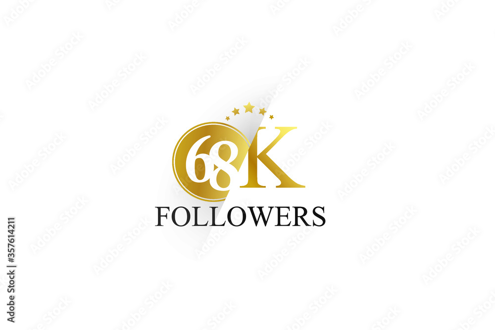 68K, 68.000 Follower Thank you simple design isolated on white background for social media, internet, website - Vector 68K, 68.000 Follower Thank you simple design isolated on white background for social media, internet, website - Vector