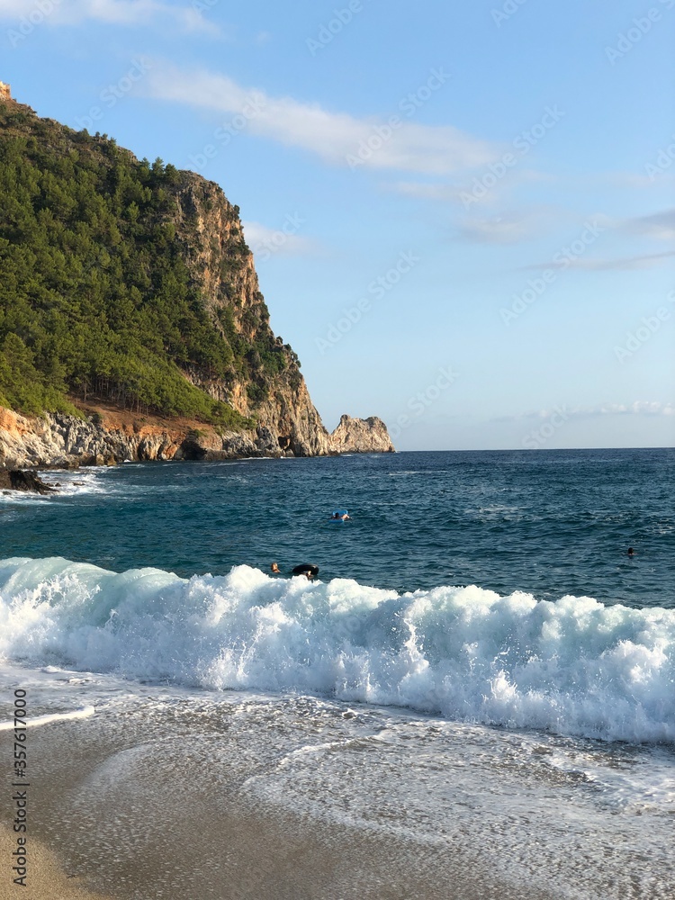 Fototapeta premium Turkey. Turkish Culture. Sights and nature of Turkey. Sea. The sun. Palms. Beach. Hotel.