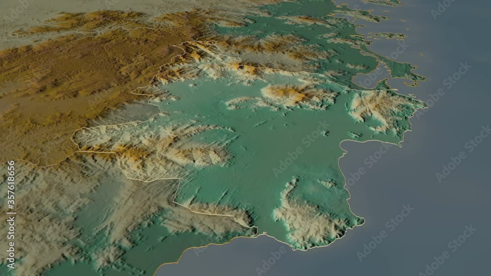 Ninh Thuận, province with its capital, zoomed and extruded on the relief map of Vietnam in the conformal Stereographic projection. Animation 3D Ninh Thuận, province with its capital, zoomed and extruded on the relief map of Vietnam in the conformal Stereographic projection. Animation 3D