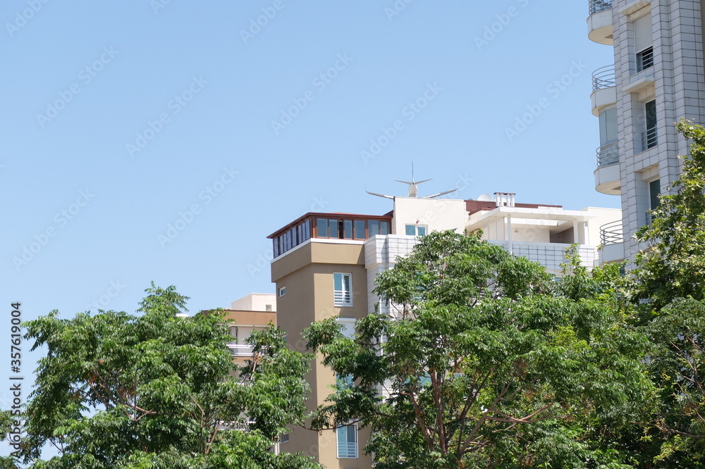 Fototapeta premium Turkey. Turkish Culture. Sights and nature of Turkey. Sea. The sun. Palms. Beach. Hotel.
