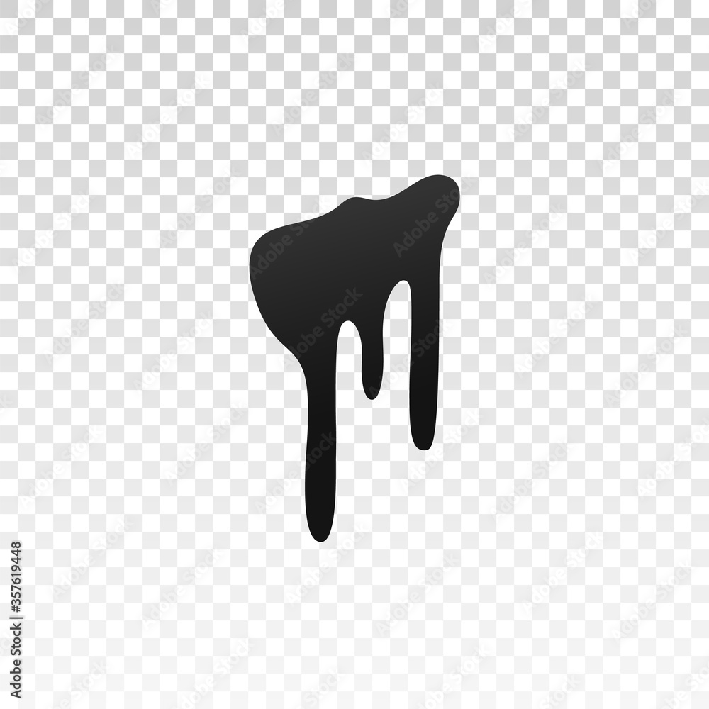 Drip paint. Ink stain. Drop melt liquid isolated on white transparent background. Splash of chocolate, oil, blood. Black splatter syrup, candy sauce, caramel. Color easy to edit. Vector illustration Drip paint. Ink stain. Drop melt liquid isolated on white transparent background. Splash of chocolate, oil, blood. Black splatter syrup, candy sauce, caramel. Color easy to edit. Vector illustration