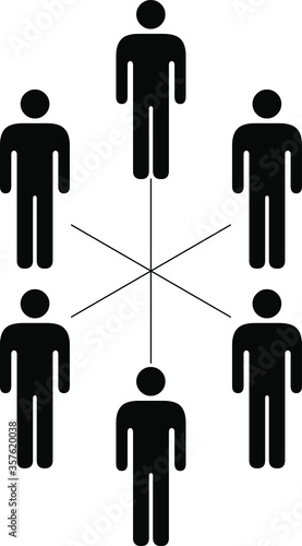 People icons organizational and work group structure - flat, flatarchy, consensus, working group, or committee.