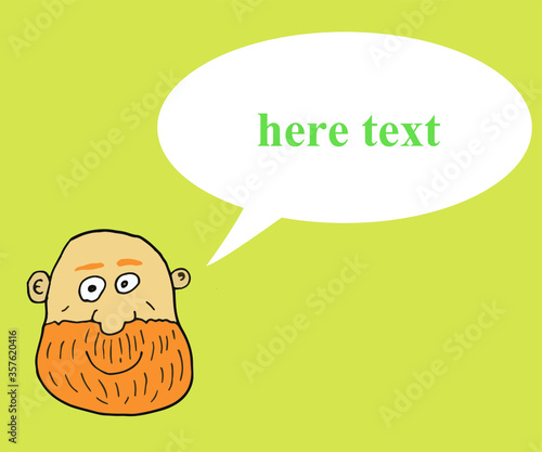 bald man avatar . vector illustration. text your message