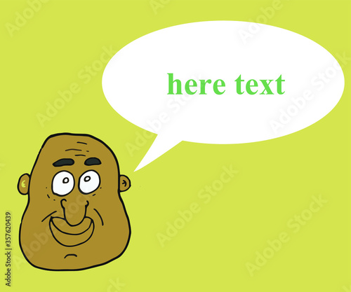 bald man avatar . vector illustration. text your message