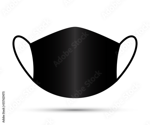 Black Face Mask. Protective individual anti dust face mask - stock vector