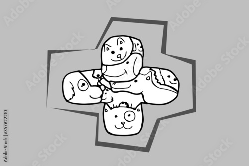 cute animals vector design. for logo and print