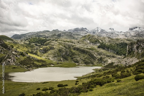 Ercina lake in Picos de Europa national park in Asturias, Spain.