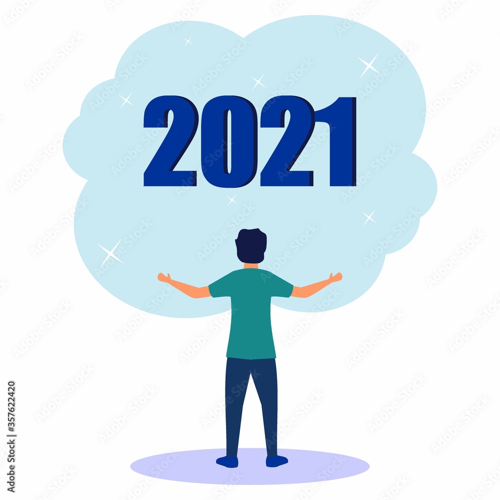 Vector illustration of people welcoming the New Year, involved in decoration, writing of the New Year 2021. Vector illustration of people welcoming the New Year, involved in decoration, writing of the New Year 2021.