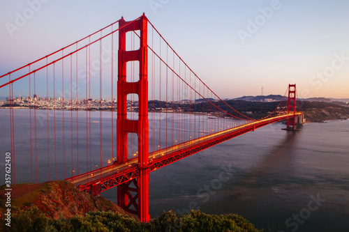 Golden Gate View At Dusk