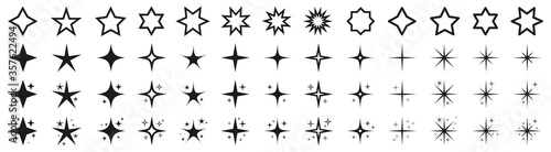 Stars set icons. Rating star signs collection – for stock