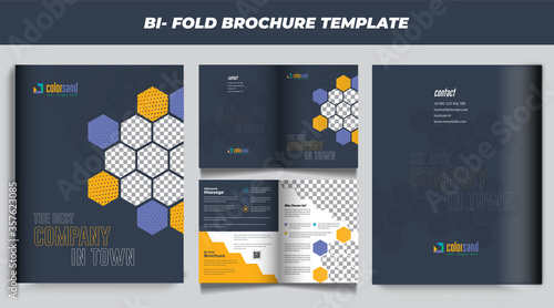 corporate business template for bi fold Brochure. Creative concept folded flyer or bifold brochure.