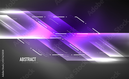 Dynamic neon shiny abstract background. Trendy abstract layout template for business or technology presentation, internet poster or web brochure cover, wallpaper