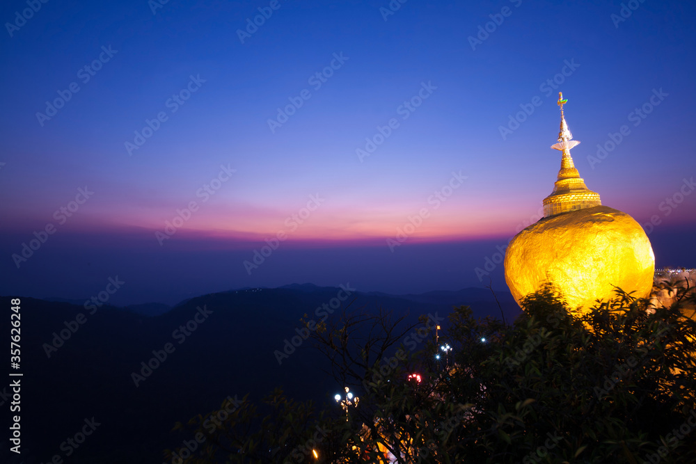 Kyaiktiyo Pagoda or Golden Rock, It's the third most important Buddhist pilgrimage site in Myanmar