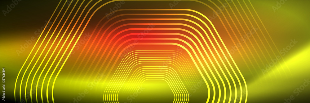 Shiny neon lines, stripes and waves, technology abstract background. Trendy abstract layout template for business or technology presentation, internet poster or web brochure cover, wallpaper Shiny neon lines, stripes and waves, technology abstract background. Trendy abstract layout template for business or technology presentation, internet poster or web brochure cover, wallpaper
