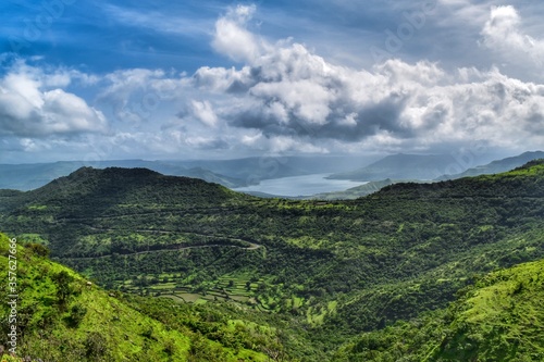 Beautiful view of the mountains of Konkan. photo