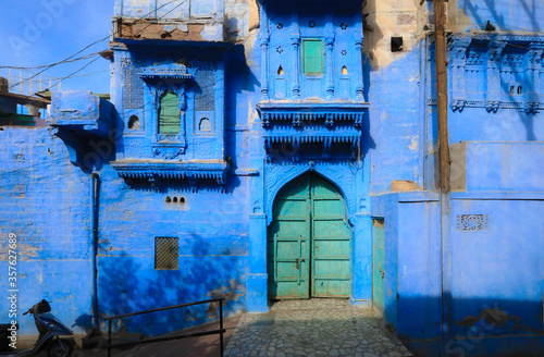 The bright blue streets of the Blue City of Jodhpur, India © nonglak
