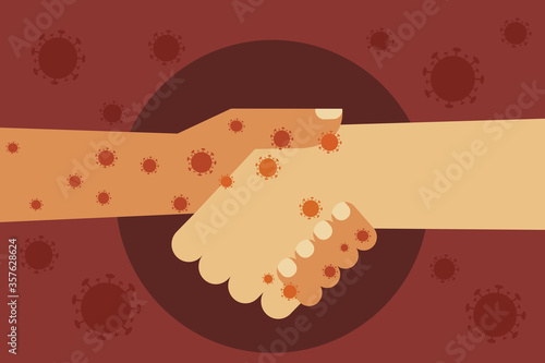 Virus spreads from one hand to other during hands shake