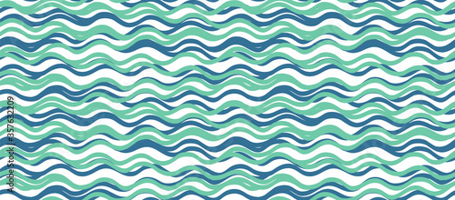 Geometric wavy seamless background. Illustration wave line texture.