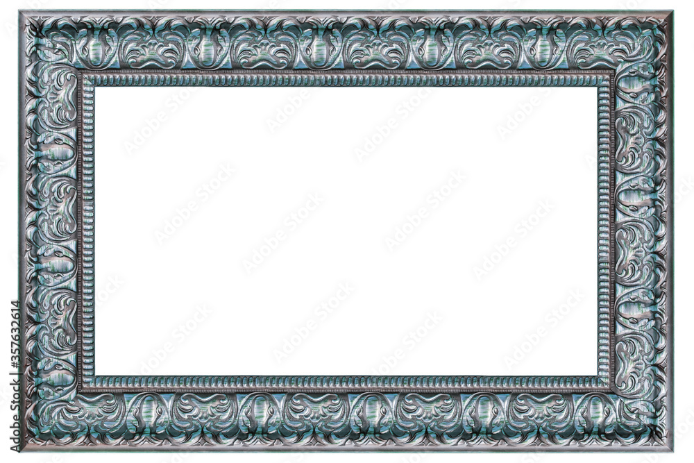 Old style silver frame isolated on a white background Old style silver frame isolated on a white background