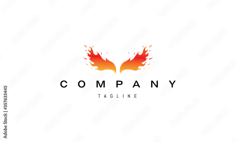 Vector logo on which the abstract image of the wings of the phoenix. Vector logo on which the abstract image of the wings of the phoenix.