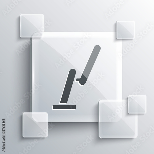 Grey Windscreen wiper icon isolated on grey background. Square glass panels. Vector Illustration.