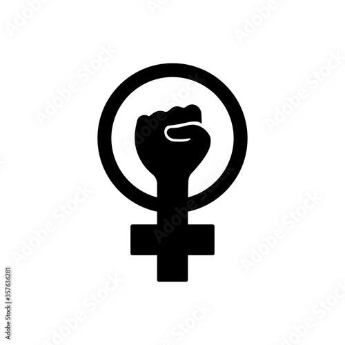 Symbol of feminist movement icon outline. Vector on isolated white background. Eps 10