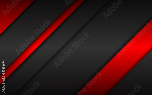Abstract black and red modern material background. Metallic technology wallpaper. Vector abstract widescreen background