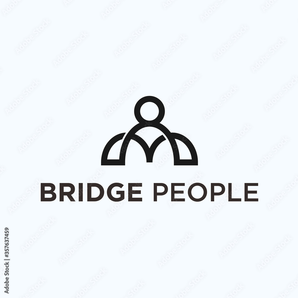 bridge person logo. bridge icon bridge person logo. bridge icon