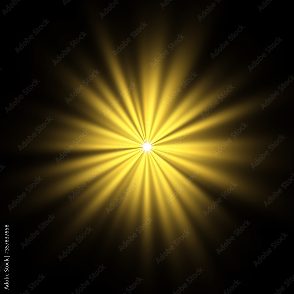Obraz premium Um ein helles Zentrum befindet sich ein Kranz aus farbigen Lichtstrahlen.