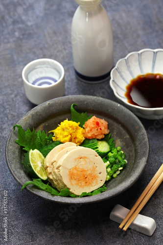ankimo, steamed monkfish liver, japanese cuisine