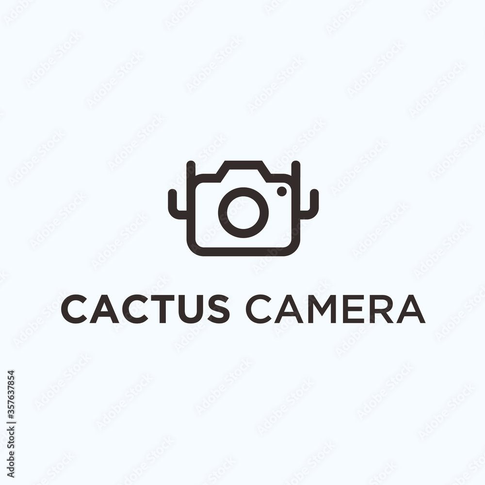 cactus camera logo. camera icon