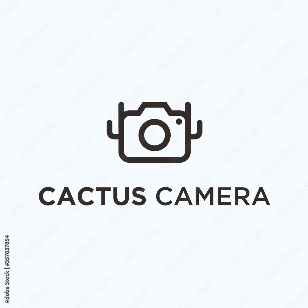 cactus camera logo. camera icon cactus camera logo. camera icon