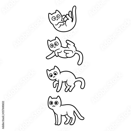 Cartoon cat falling